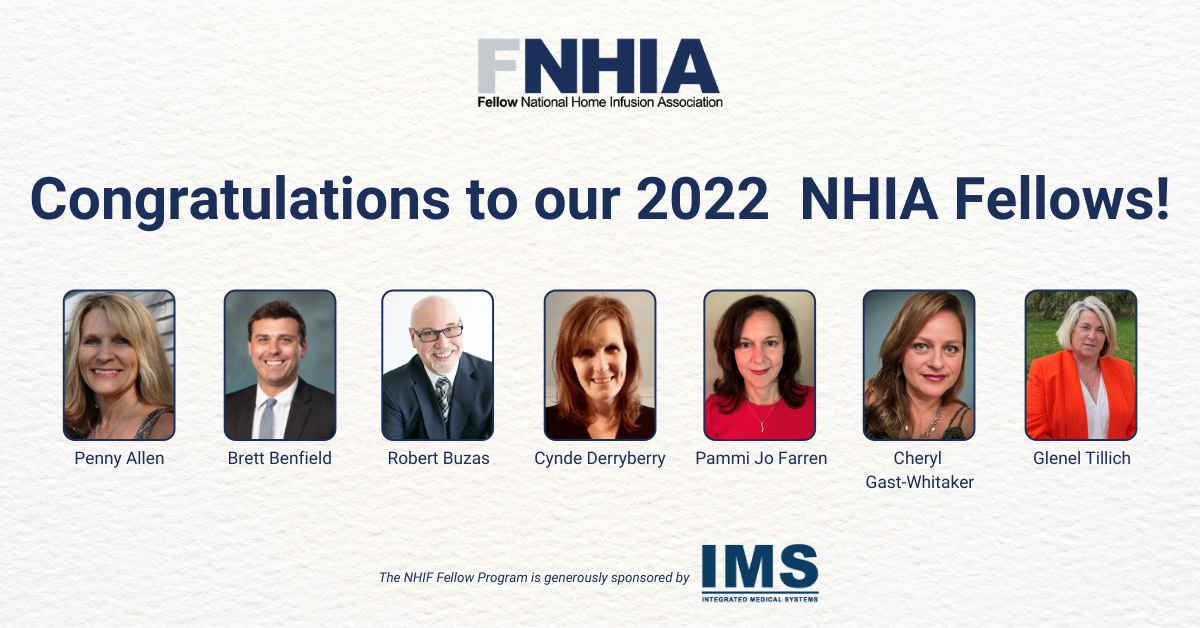 NHIA Announces 2022 Class of Home Infusion Fellows National Home
